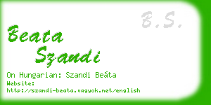 beata szandi business card